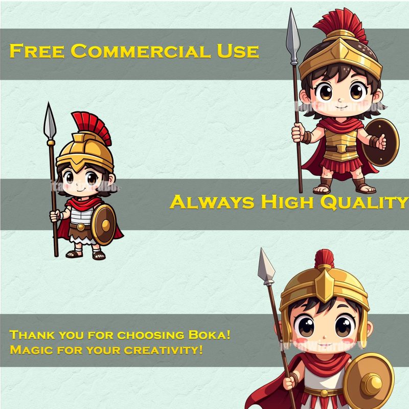 Ancient Rome Warriors Chibi PNG Bundle image 4