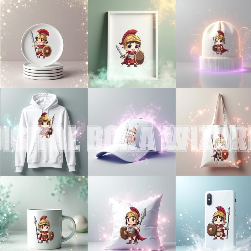 Ancient Rome Warriors Chibi PNG Bundle image 8