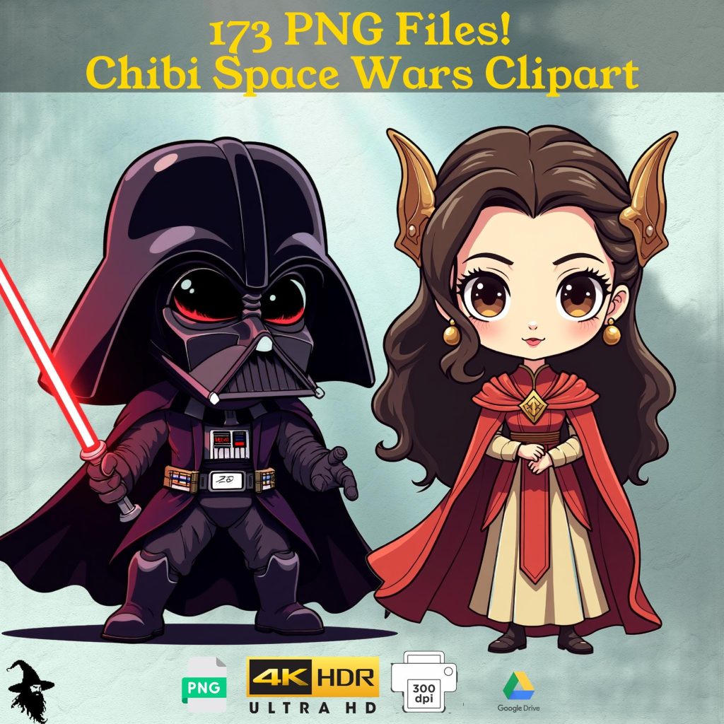 Cute Space Wars Characters PNG - 173 High-Resolution Art for Creative Projects, Transparent Backgrounds, Perfect for Crafts & More
