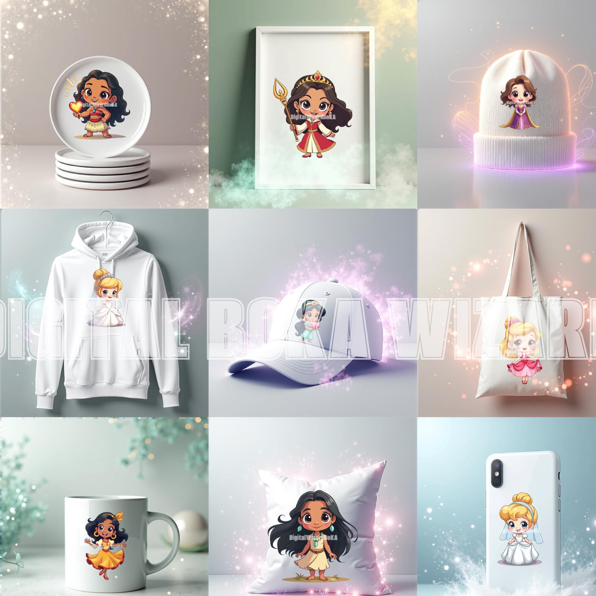 Chibi Cartoon Girl Characters - 334 Cute Princess Clipart Images, Transparent Background PNG, Perfect for Kids Decor & Creative Projects