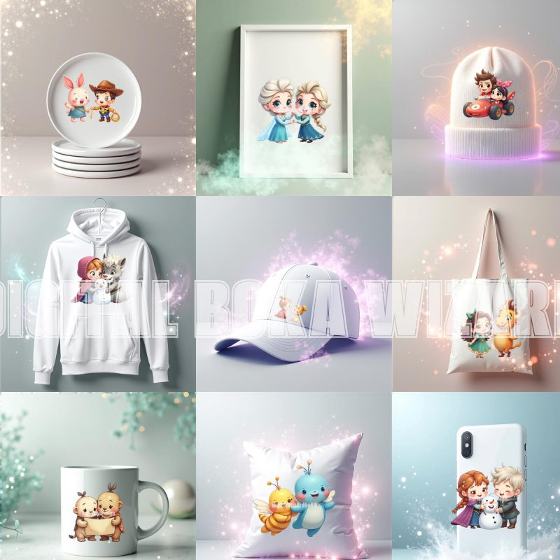 Chibi Cartoon Friends and Couples Clipart - 129 Cute Characters, Transparent Background PNG image 7
