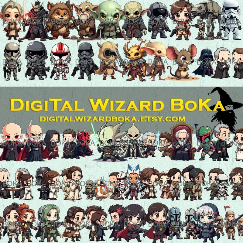 Cute Space Wars Characters PNG - 173 High-Resolution Art for Creative Projects, Transparent Backgrounds, Perfect for Crafts & More image 6