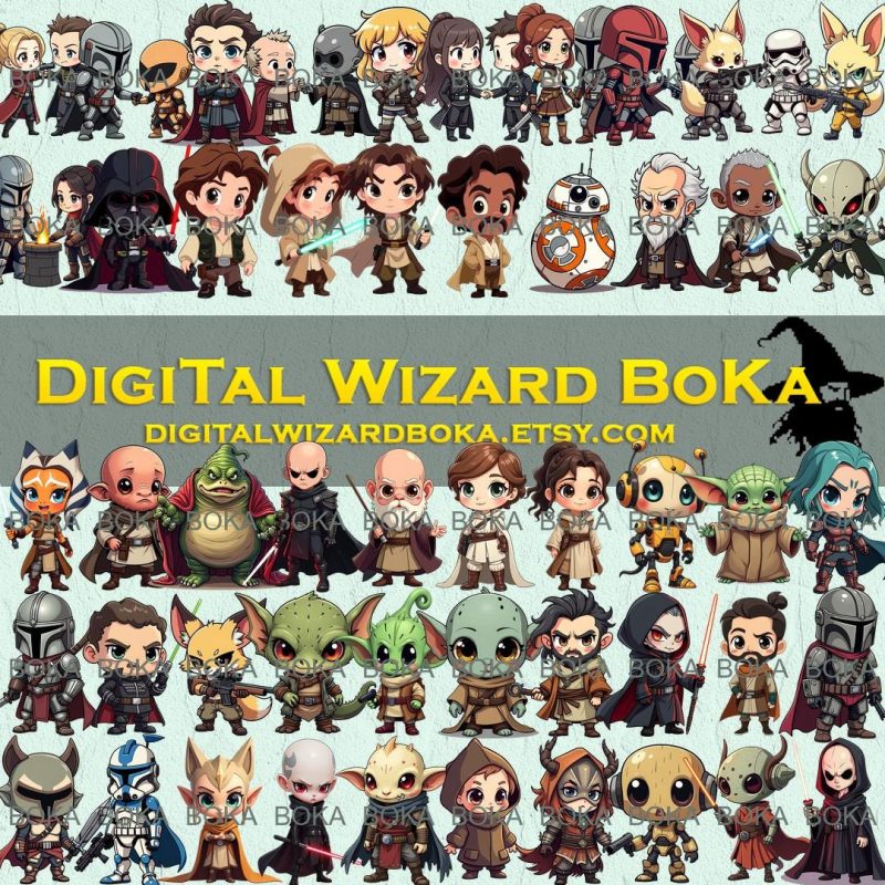 Cute Space Wars Characters PNG - 173 High-Resolution Art for Creative Projects, Transparent Backgrounds, Perfect for Crafts & More image 7