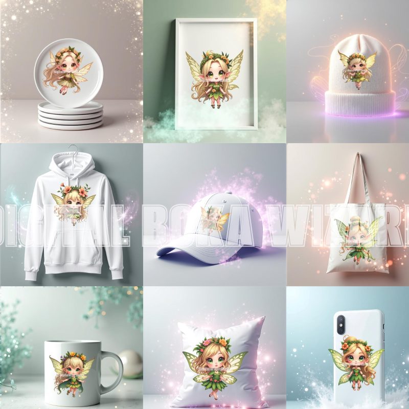 Enchanted Fairy Forest Chibi PNG Bundle image 7