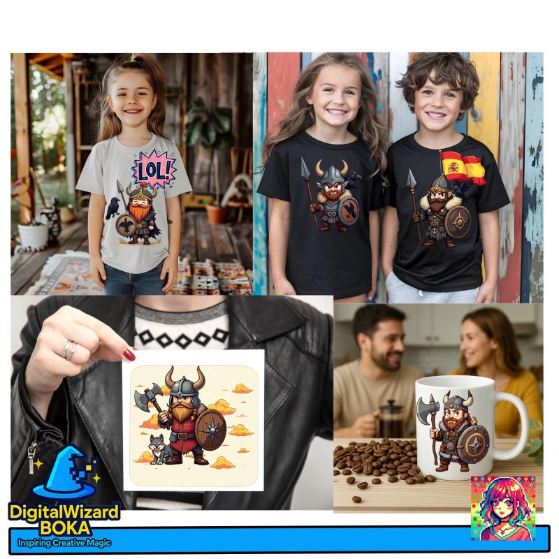 Viking Warriors Chibi PNG Bundle image 6