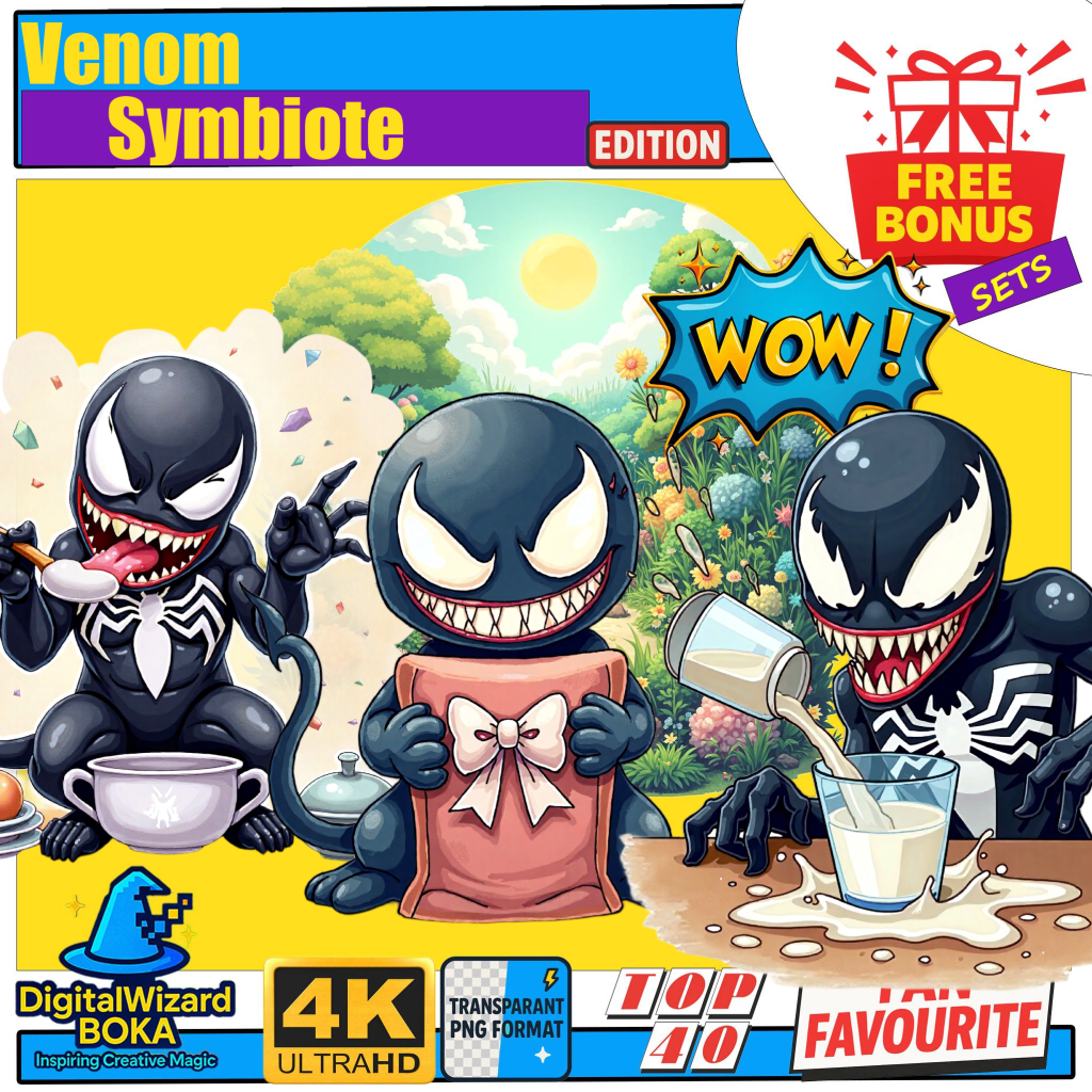 Dark Symbiote Villain Chibi - 450 PNG