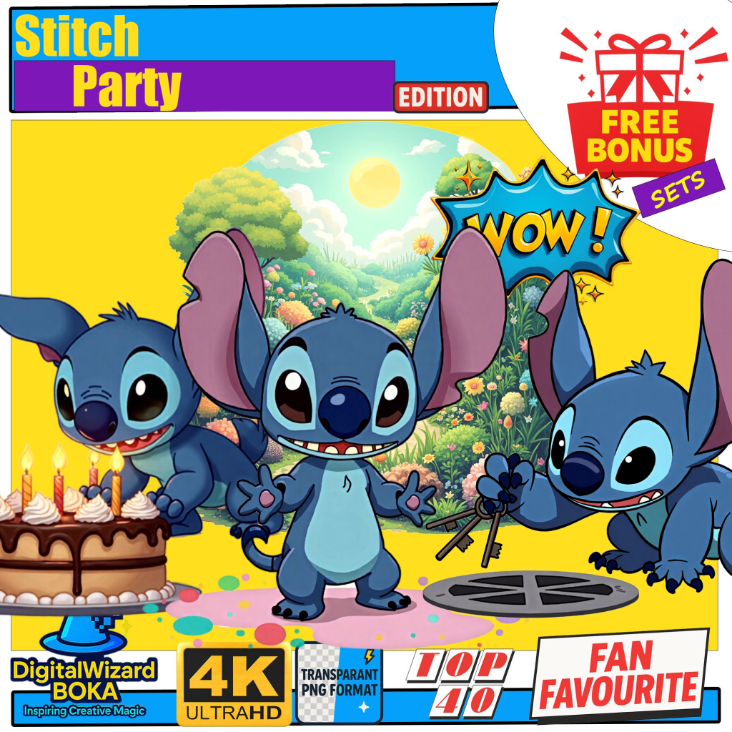 Blue Alien Birthday Chibi - 250 PNG