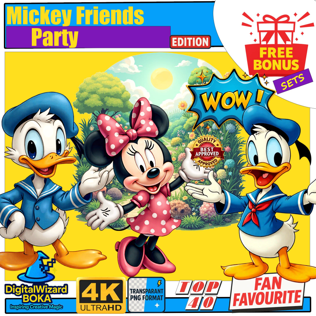 Classic Cartoon Friends Birthday Chibi - 300 PNG