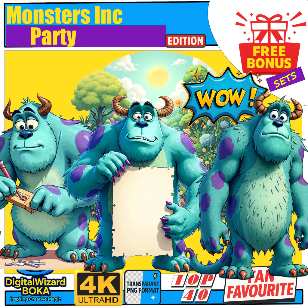 Friendly Monster Birthday Chibi - 600 PNG