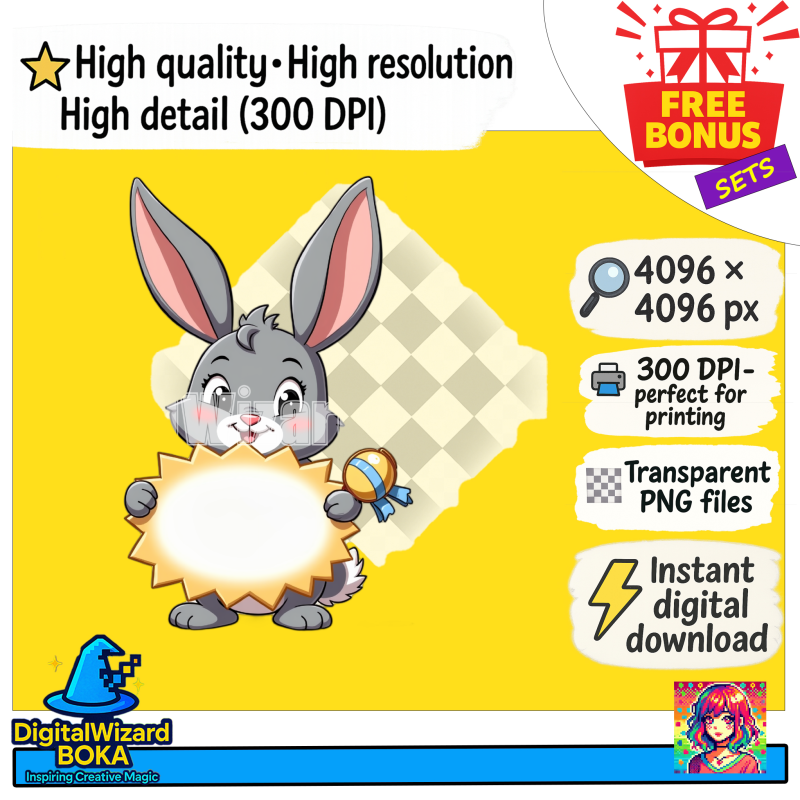 Classic Cartoon Birthday Chibi Clipart Bundle - 250 PNG - Vintage Party Characters - Transparent PNG image 2