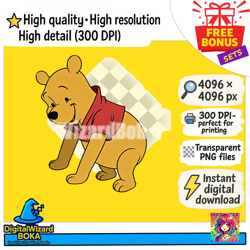 Classic Bear Birthday Chibi - 300 PNG image 2