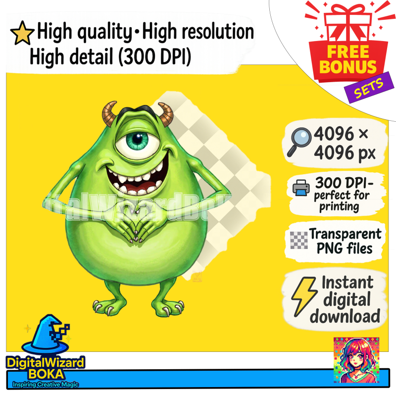 Friendly Monster Birthday Chibi - 600 PNG image 2