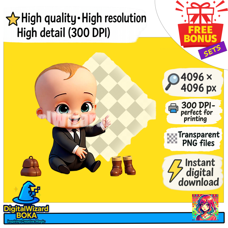 Business Baby Chibi - 350 Transparent PNG Clipart image 2