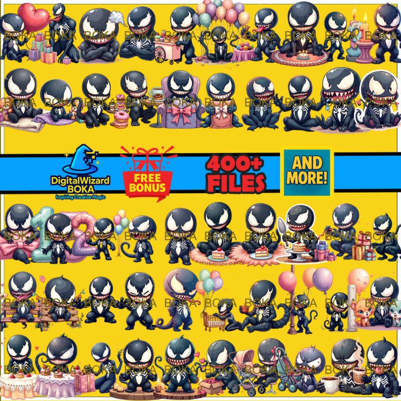 Dark Symbiote Villain Chibi - 450 PNG image 10