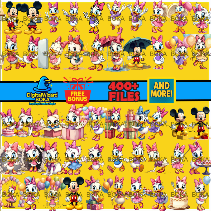 Classic Cartoon Friends Birthday Chibi - 300 PNG image 10