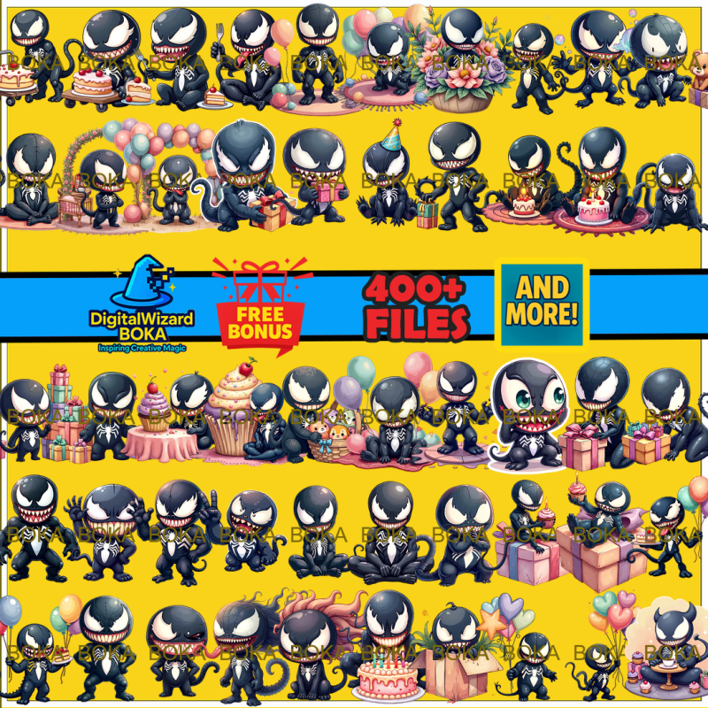 Dark Symbiote Villain Chibi - 450 PNG image 11