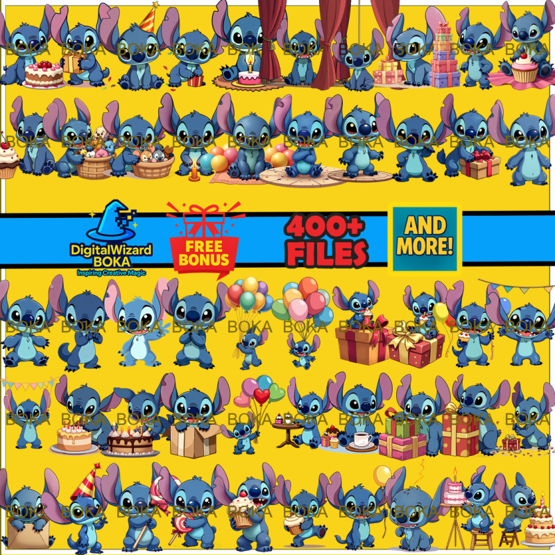Blue Alien Birthday Chibi - 250 PNG image 11