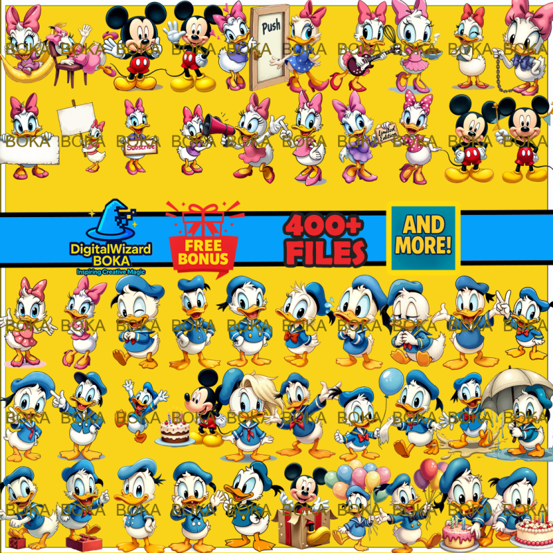 Classic Cartoon Friends Birthday Chibi - 300 PNG image 11