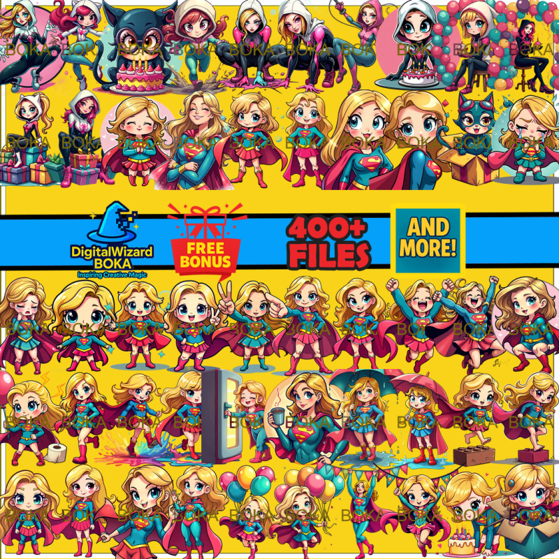Women Heroes and Villains Chibi - 500 PNG image 12