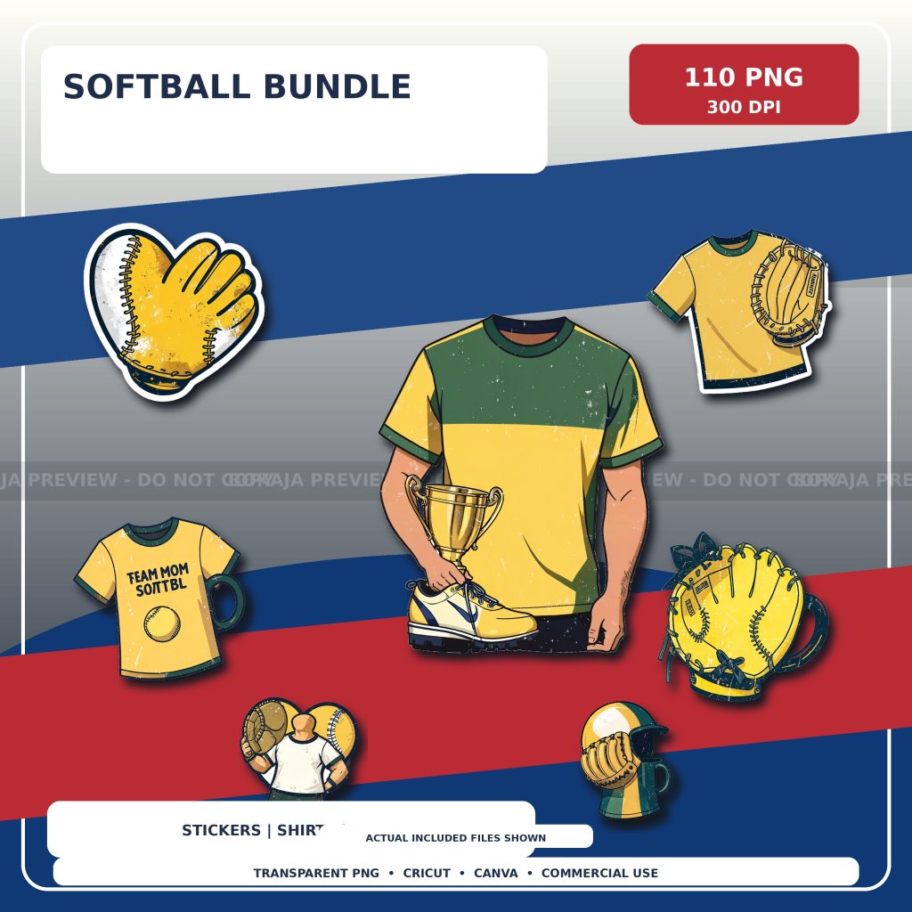 Softball PNG Bundle