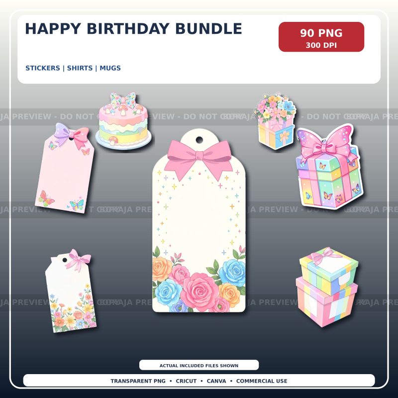 Happy Birthday Clipart Bundle preview