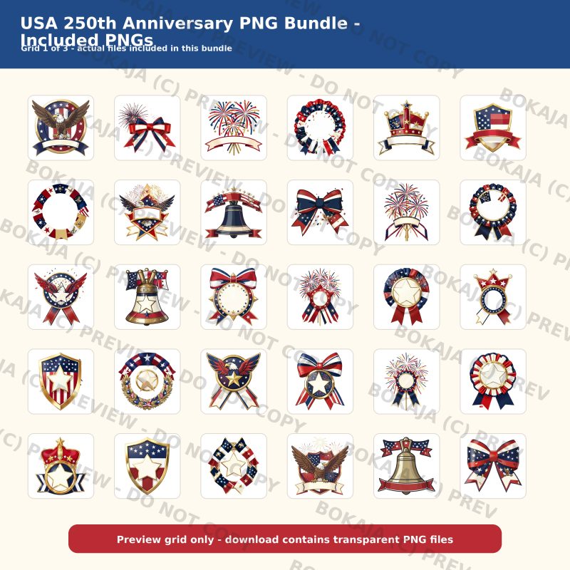 USA 250th Anniversary PNG Bundle gallery image 2