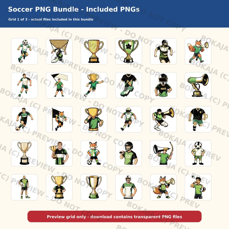 Soccer PNG Bundle gallery image 2