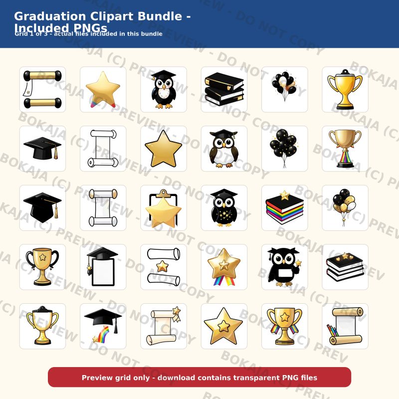 Graduation Clipart Bundle gallery image 2