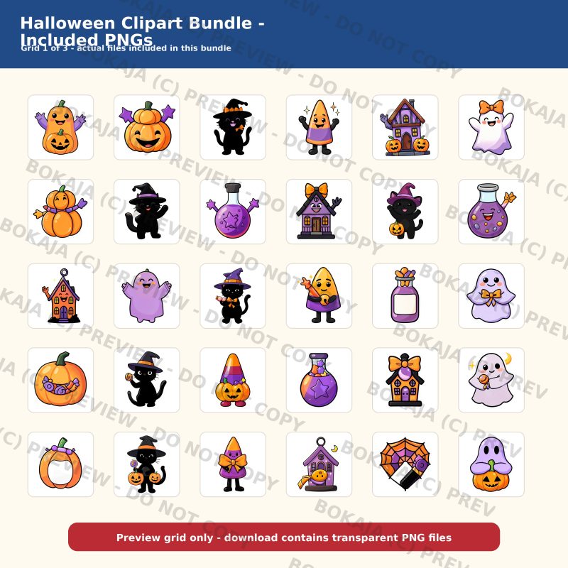 Halloween Clipart Bundle gallery image 2