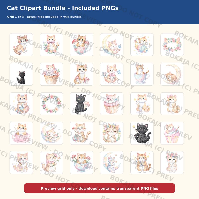 Cat Clipart Bundle gallery image 2