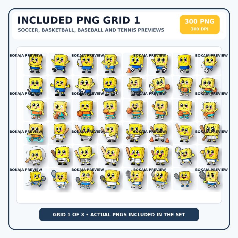 SpongeBob Sports Mega Chibi PNG Bundle gallery image 2
