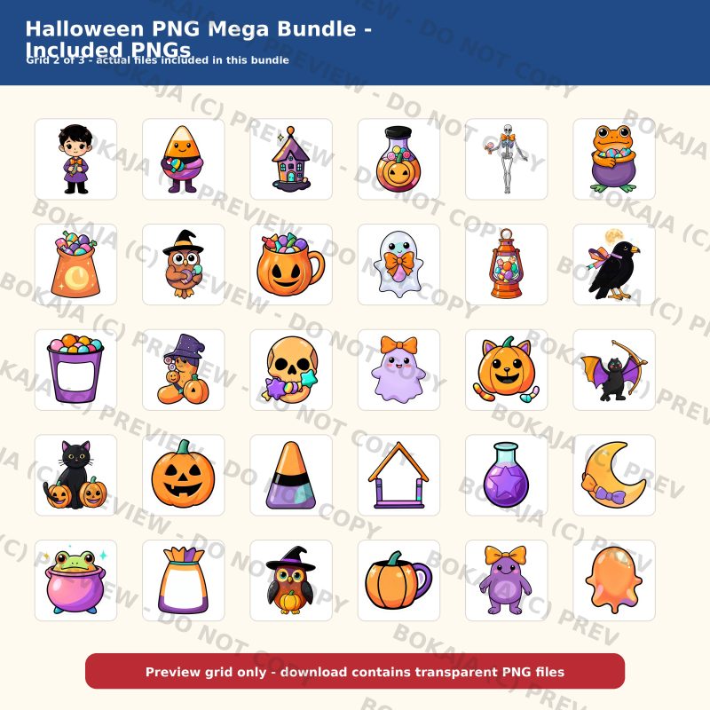 Halloween PNG Mega Bundle gallery image 3