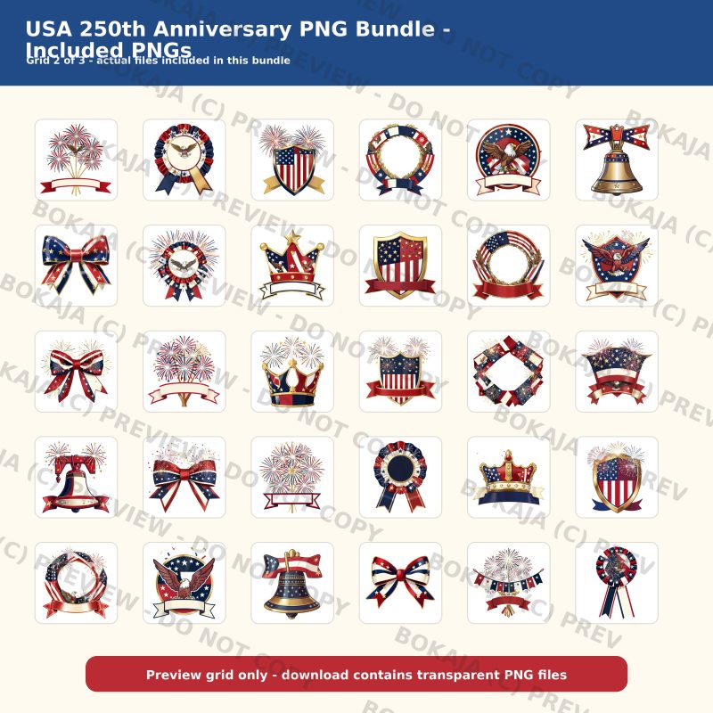 USA 250th Anniversary PNG Bundle gallery image 3
