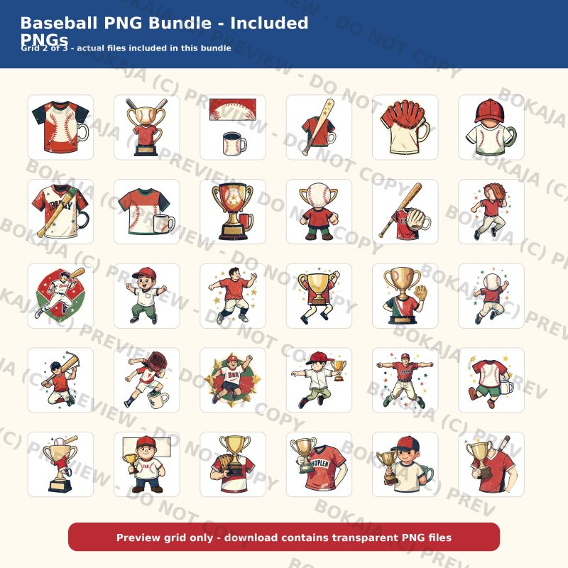 Baseball PNG Bundle gallery image 3