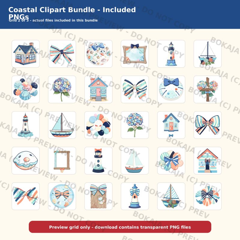Coastal Clipart Bundle gallery image 3