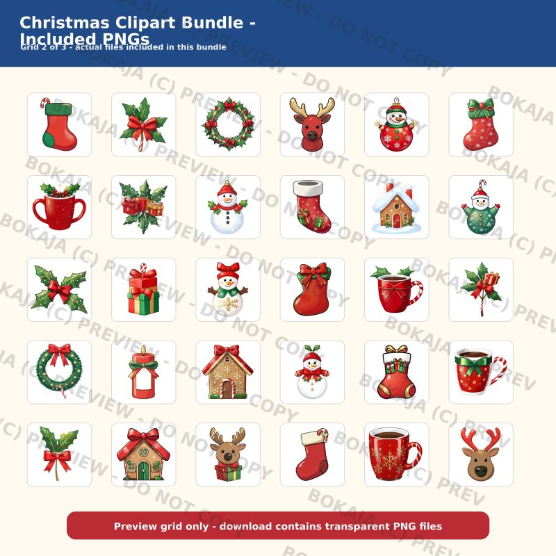 Christmas Clipart Bundle gallery image 3