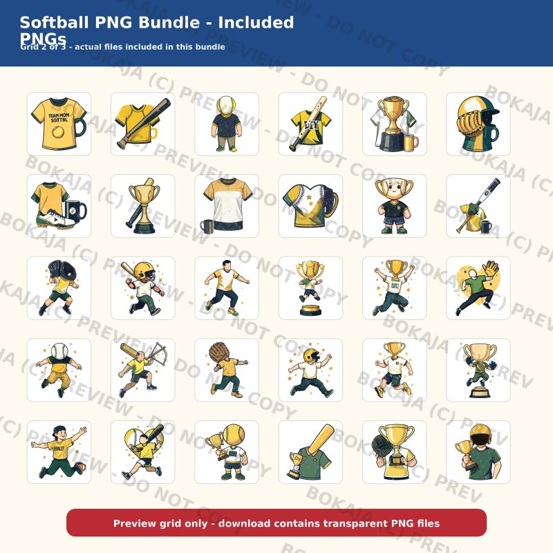 Softball PNG Bundle gallery image 3