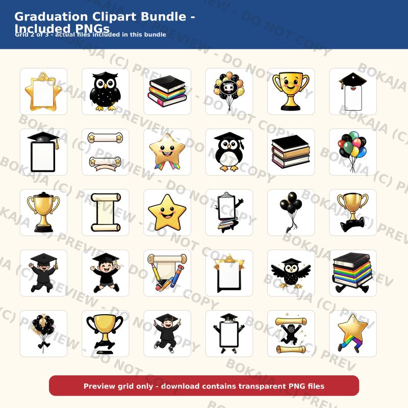 Graduation Clipart Bundle gallery image 3