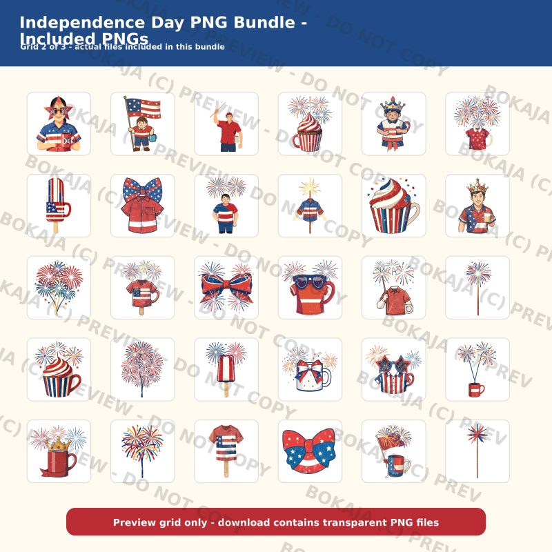 Independence Day PNG Bundle gallery image 3