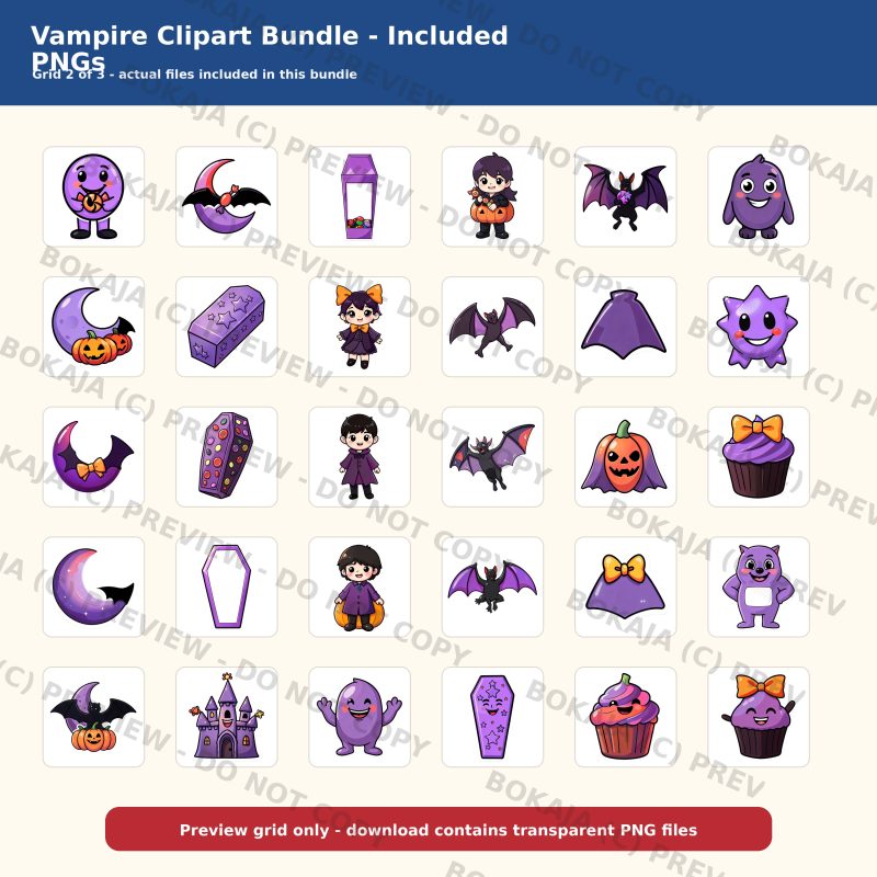 Vampire Clipart Bundle gallery image 3