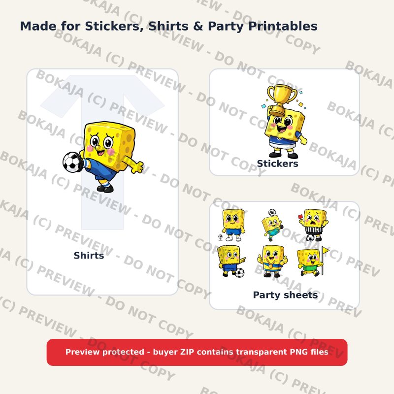 SpongeBob Soccer Championship Chibi PNG Bundle gallery image 3