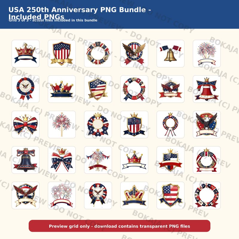USA 250th Anniversary PNG Bundle gallery image 4