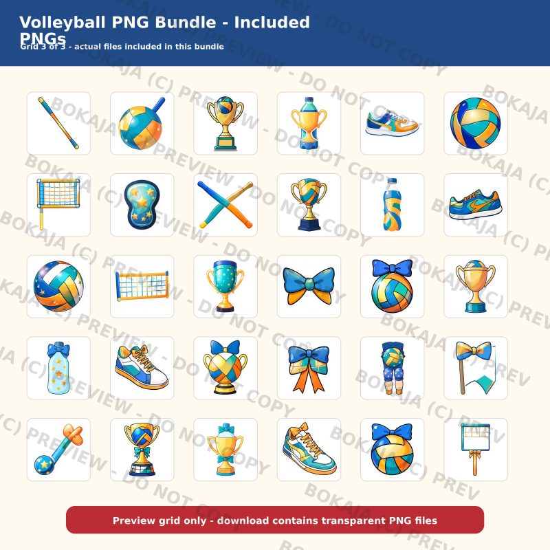 Volleyball PNG Bundle gallery image 4