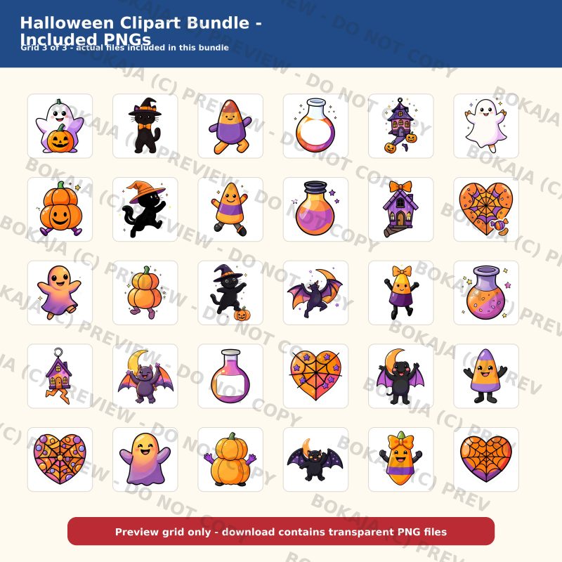Halloween Clipart Bundle gallery image 4