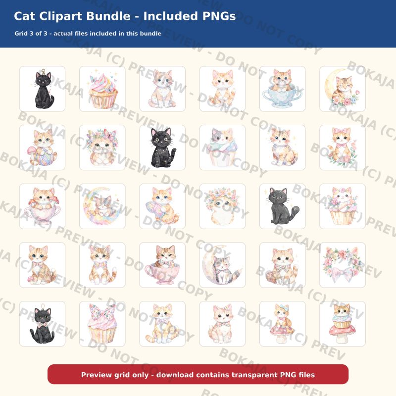 Cat Clipart Bundle gallery image 4