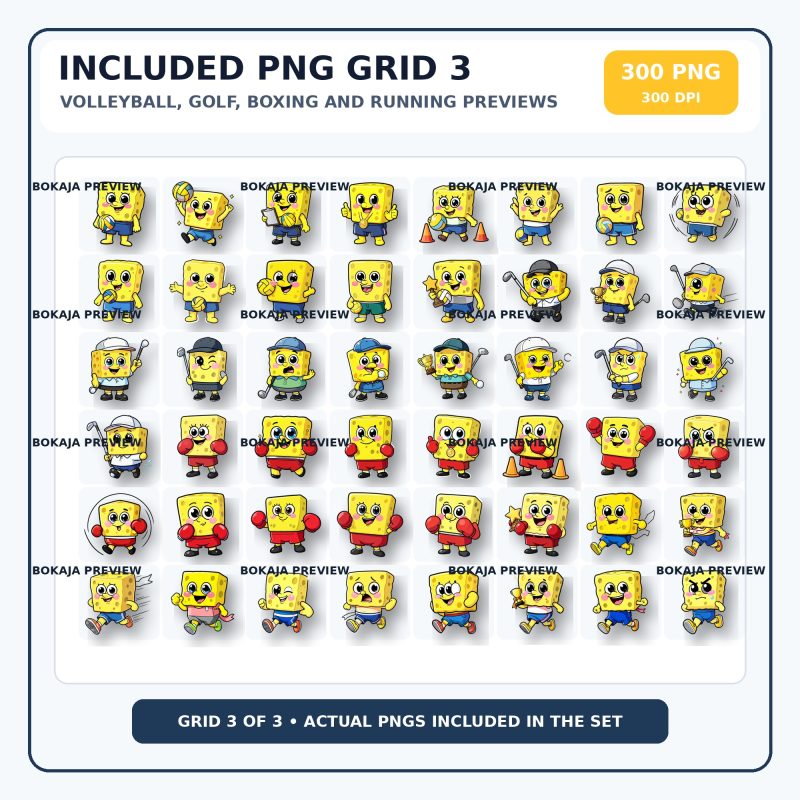 SpongeBob Sports Mega Chibi PNG Bundle gallery image 4