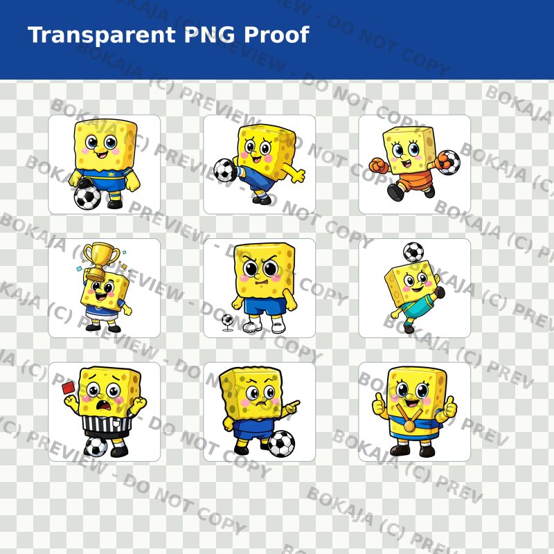 SpongeBob Soccer Championship Chibi PNG Bundle gallery image 4