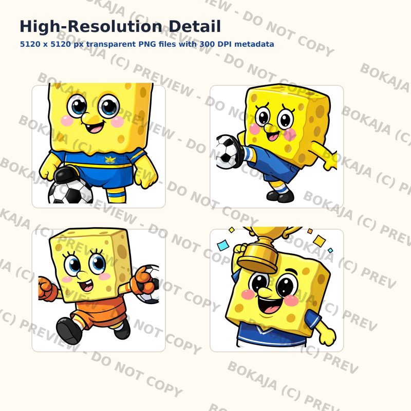 SpongeBob Soccer Championship Chibi PNG Bundle gallery image 5