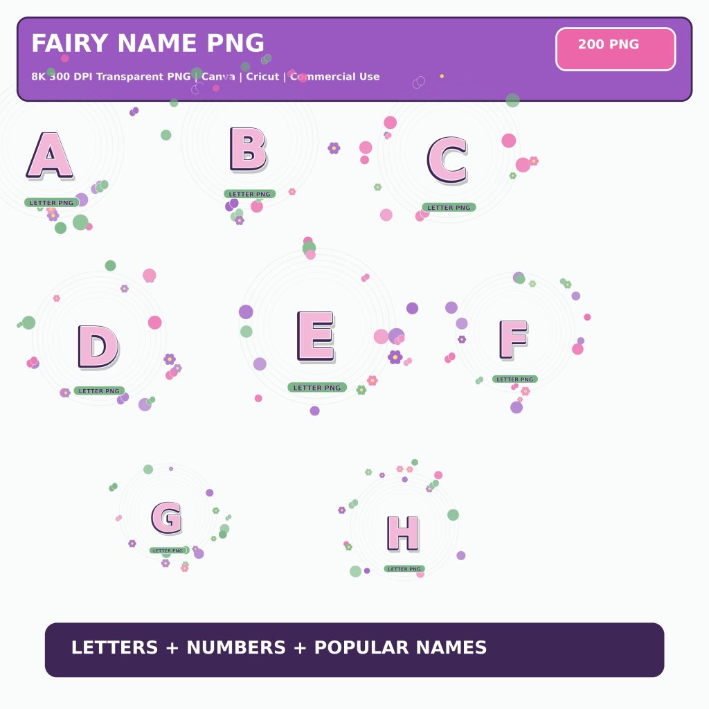 Fairy Garden Names Letters and Numbers PNG , — 200 PNG | Bokaja