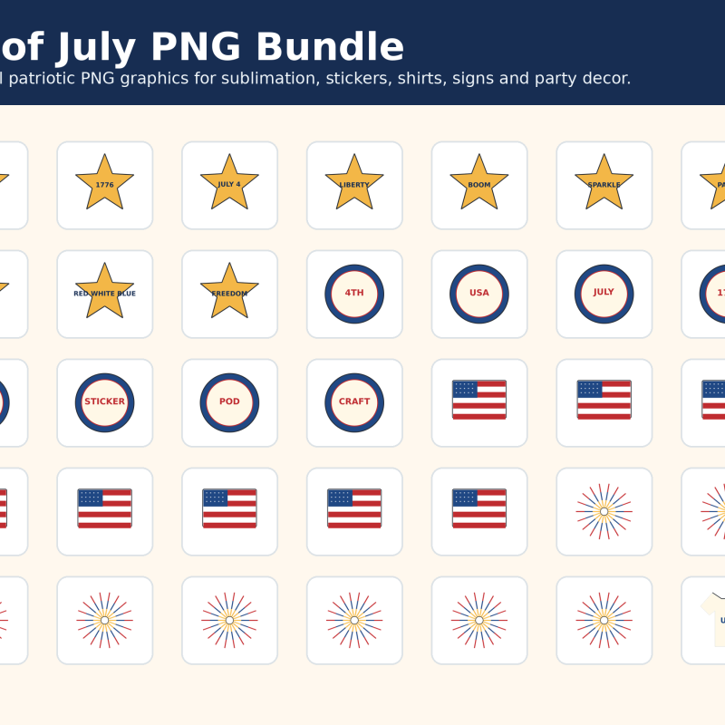 July 4 Png Bundle Overview